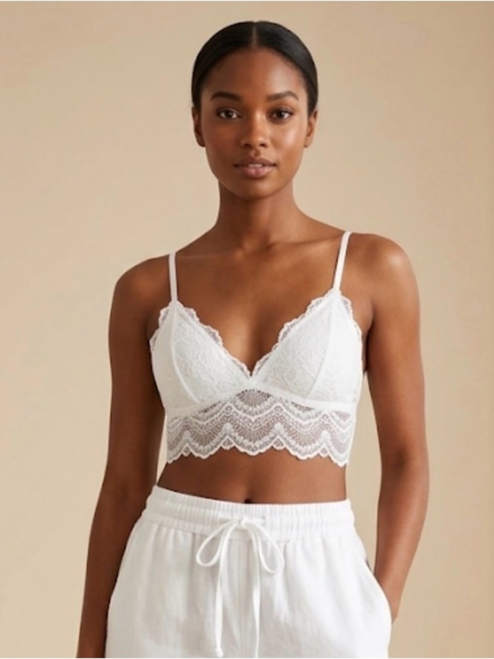 2-Dual Lace Bralette Set - Black & White NWT